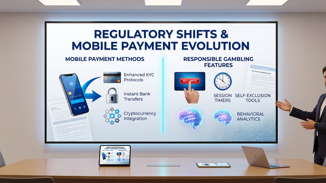 Casino app dashboard displaying responsible gambling controls including deposit limits and session timers